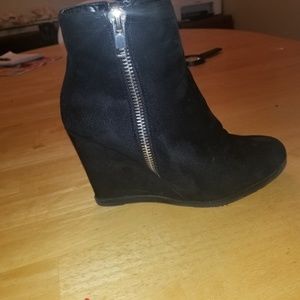 Faux suede ankle boots